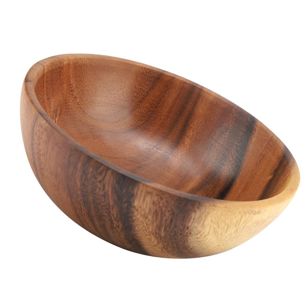 Solid Acacia Wooden Bowl for Salad Soup Rice Hand Made Wooden Bowl Kitchen Utensils (20*7cm)
