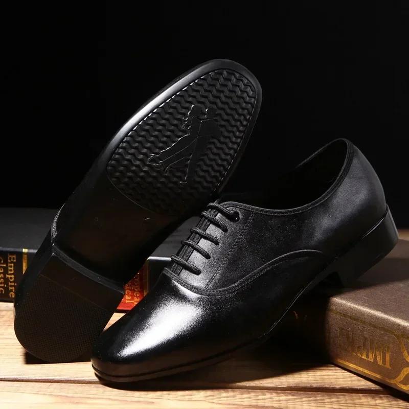 Men's Genuine Leather Casual Shoes for Modern and Standard Ballroom Dancing, Square Dancing, and Interior Outdoor Activities