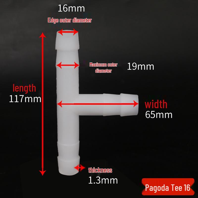 Raccord en T coudé de pagode Connecteur de tuyau Raccords en plastique caoutchouc - Accessoires pour tuyaux d'eau