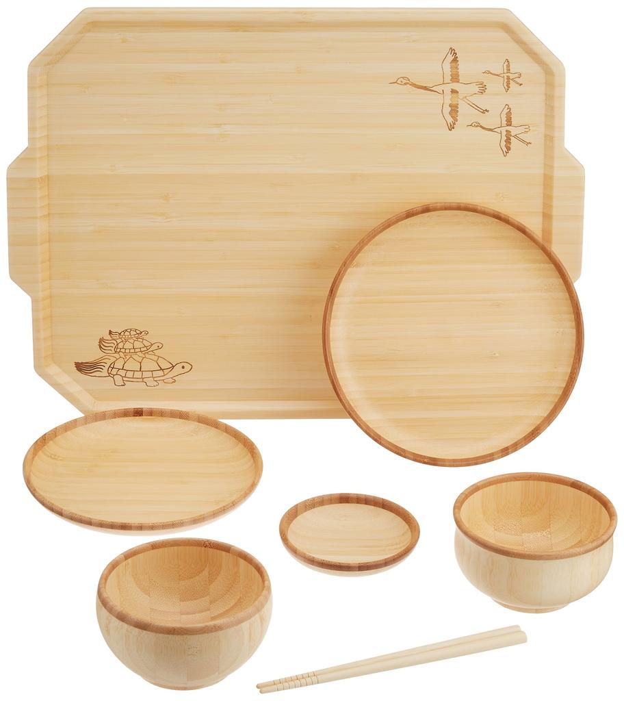 First Meal Tray Made In Natural Dishwasher Modern Type Agney Set, Japan, Bamboo, Safe,
