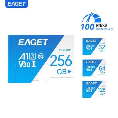 EAGET Karta SD, V30 I A1 Klasa 10, Szybka karta pamięci, Długotrwałe nagrywanie, Bez baterii, do smartfonów, komputerów, aparatów, gier