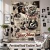 Wall Hanging Tapestry With Custom Name & Text, Kendrick Lamar Decorative Tapestry For Bedroom
