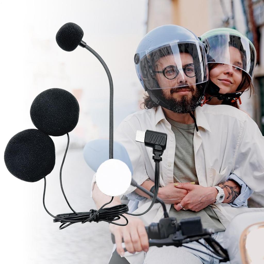 Helmet Microphone Speaker | Half Face Helmet Speaker, Waterproof Type-C Connectivity Noise Reducing Headphones with Mic for Streaming Studio Video