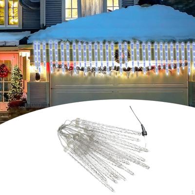 Hanging Icicle Christmas Lights Holiday Decor 128 LED for Patio Eave Outside