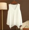 Fashion Women Chiffon Blouses Ladies Tops Loose Sleeveless V Neck Shirt Blusas Femininas Plus Size Female Clothing