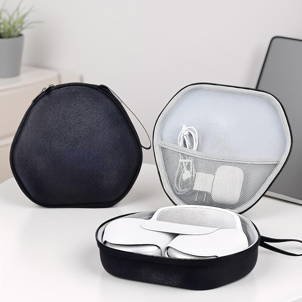 Portable AirPods Max Storage Bag - Rugged EVA Hard Shell, Shockproof Protective Case