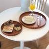 Vintage Round Serving Tray Wooden 21/24/27/30/33cm Wood Platte Tea Food Tray Breakfast Dinner