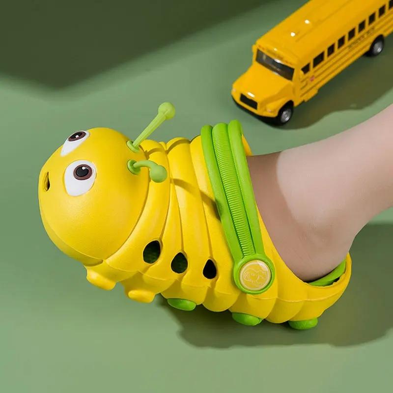 Children's Sandals Soft Toe-wrapped Lovely Cartoon Caterpillar EVA Non-slip Cozy Breathable Easy Washing Light Elastic Sandals