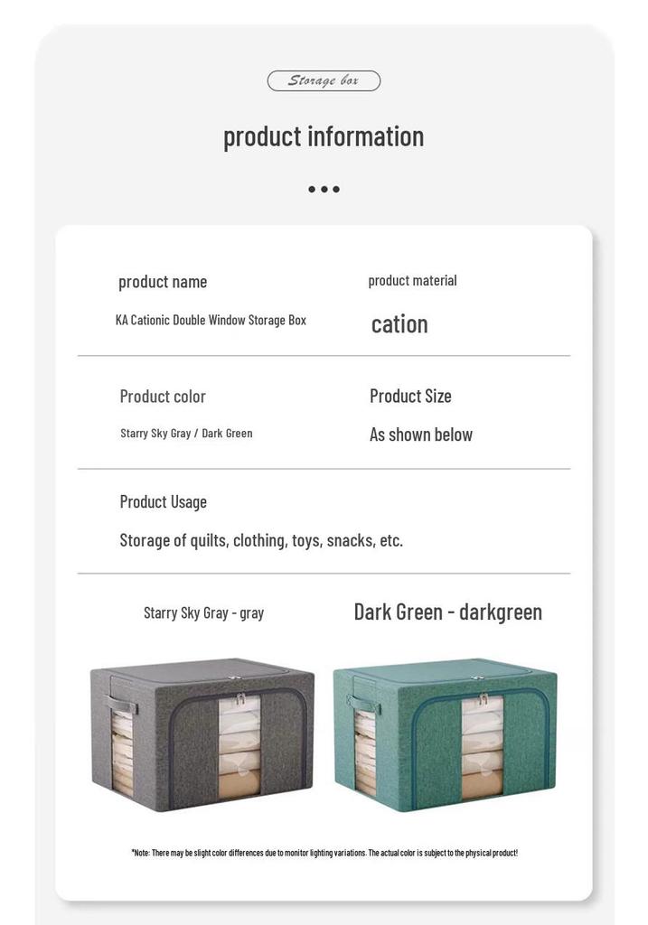 Foldable Steel Frame Clothing & Quilt Storage Box - Moisture-Proof Cotton Organizer for Dorm & Home.