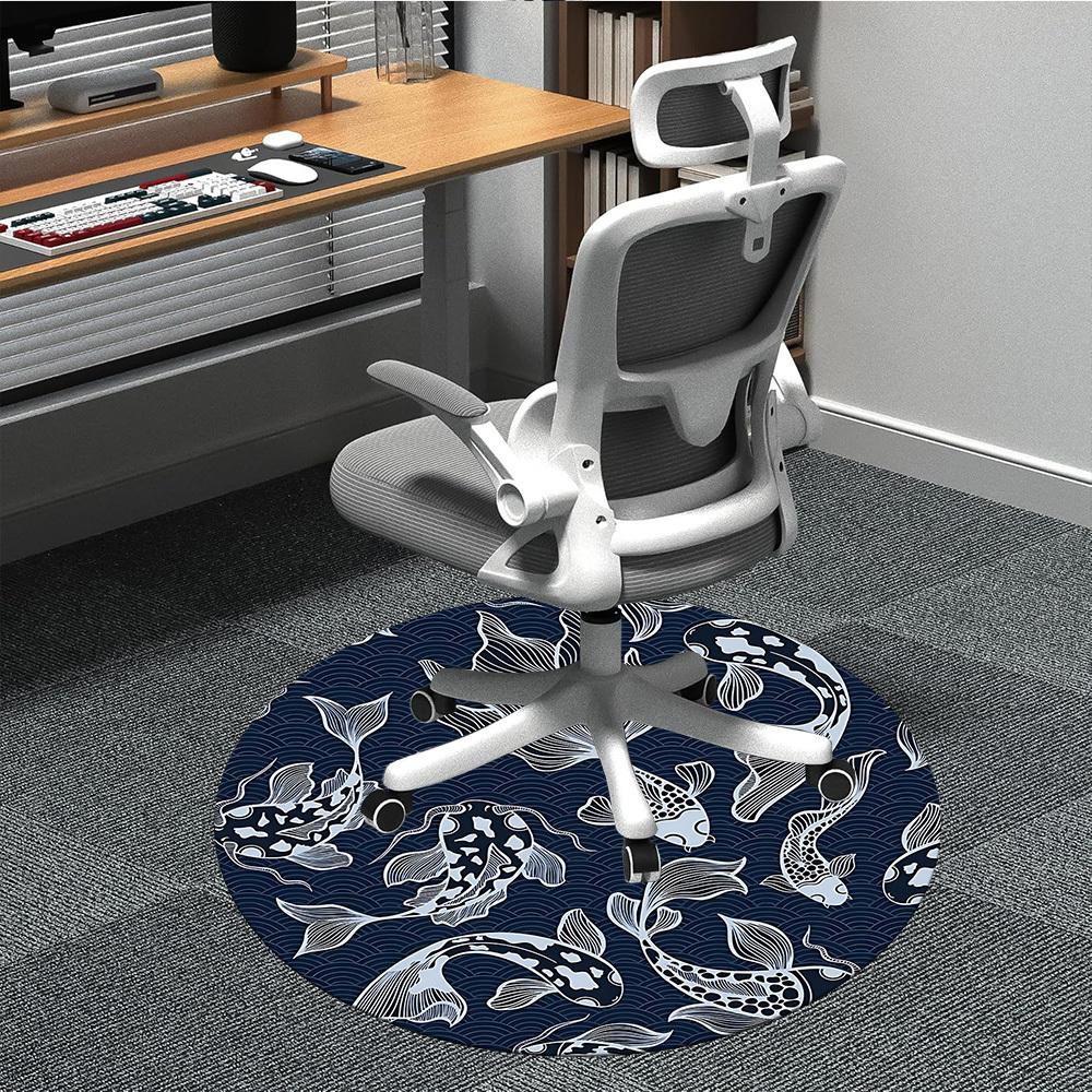 

1pc Koi Fish Pattern Chair Carpet for Office, Perfect for Office, Holiday Party Decoration Choice yy260314039 80cm by 80cm
