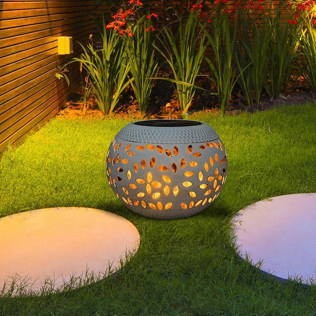 Waterproof Solar Powered Lights Garden Vintage Outdoor Decorative Hollow Solar Lantern for Garden Camping Light