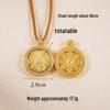 Ancient Gold Sand Eight-Treasure Compass Blessing Necklace - Chinese Retro Copper Alloy Jewelry