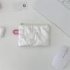 Silver Bow Pattern Coin Purse Women's Earphone Coins Keys Wallet Organizer Zipper Pouch Cosmetic Bag