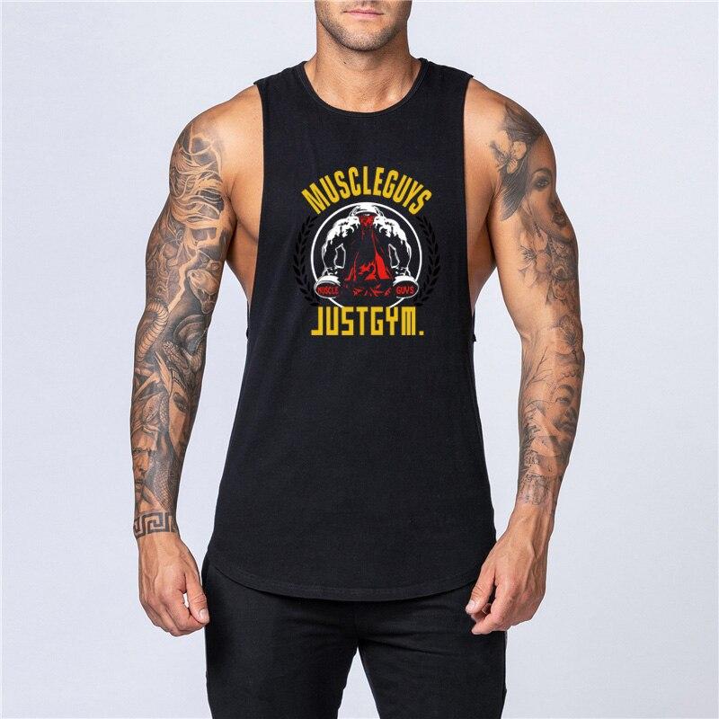 Muscleguys Summer Men's Loose Fitness Sleeveless Top Muscle Training Tank Top Men Gym Clothing High Quality