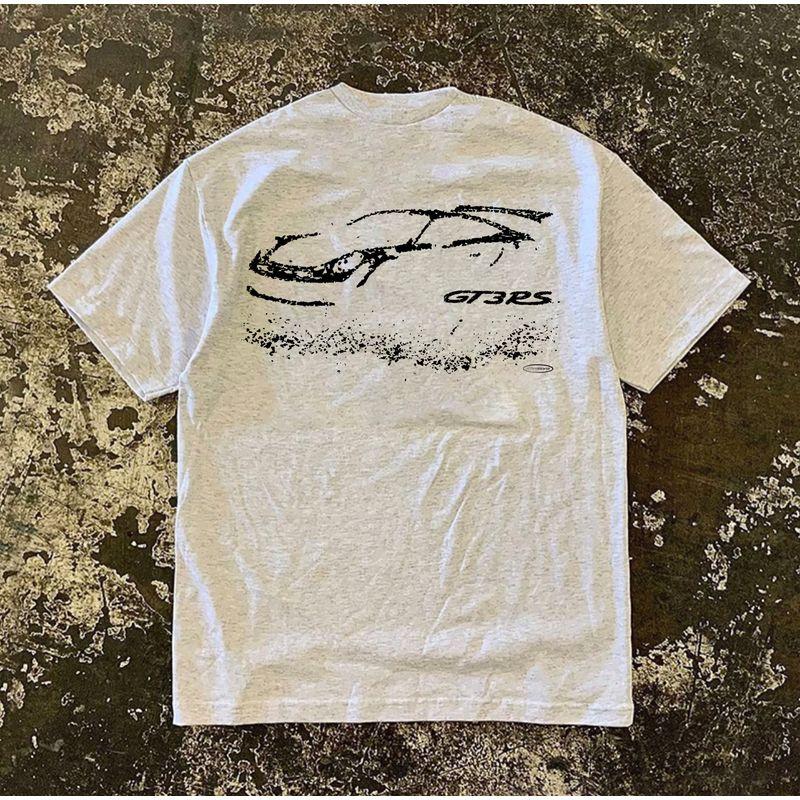 

Make Money for Charity 260G Heavy Weight Pure Cotton! Oldschool American Retro Car Light gray 2XL [260g Heavy weight pure cotton]]