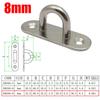 M5 M6 M8 Pad Eye 316 Stainless Steel Plate Hook Fixed Deck Door Buckle Heavy Duty Ceiling Mount Hanger for Yachts Boats Oval