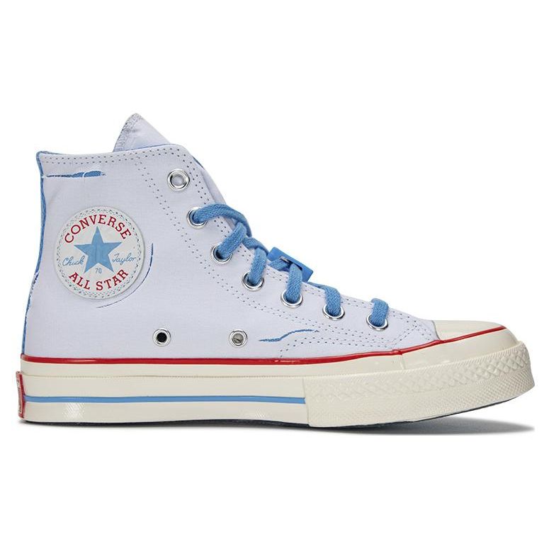 Converse Chuck Taylor All Star 1970s Retro Durable Lightweight High-Top Canvas Shoes Unisex Sneakers White Blue A04283