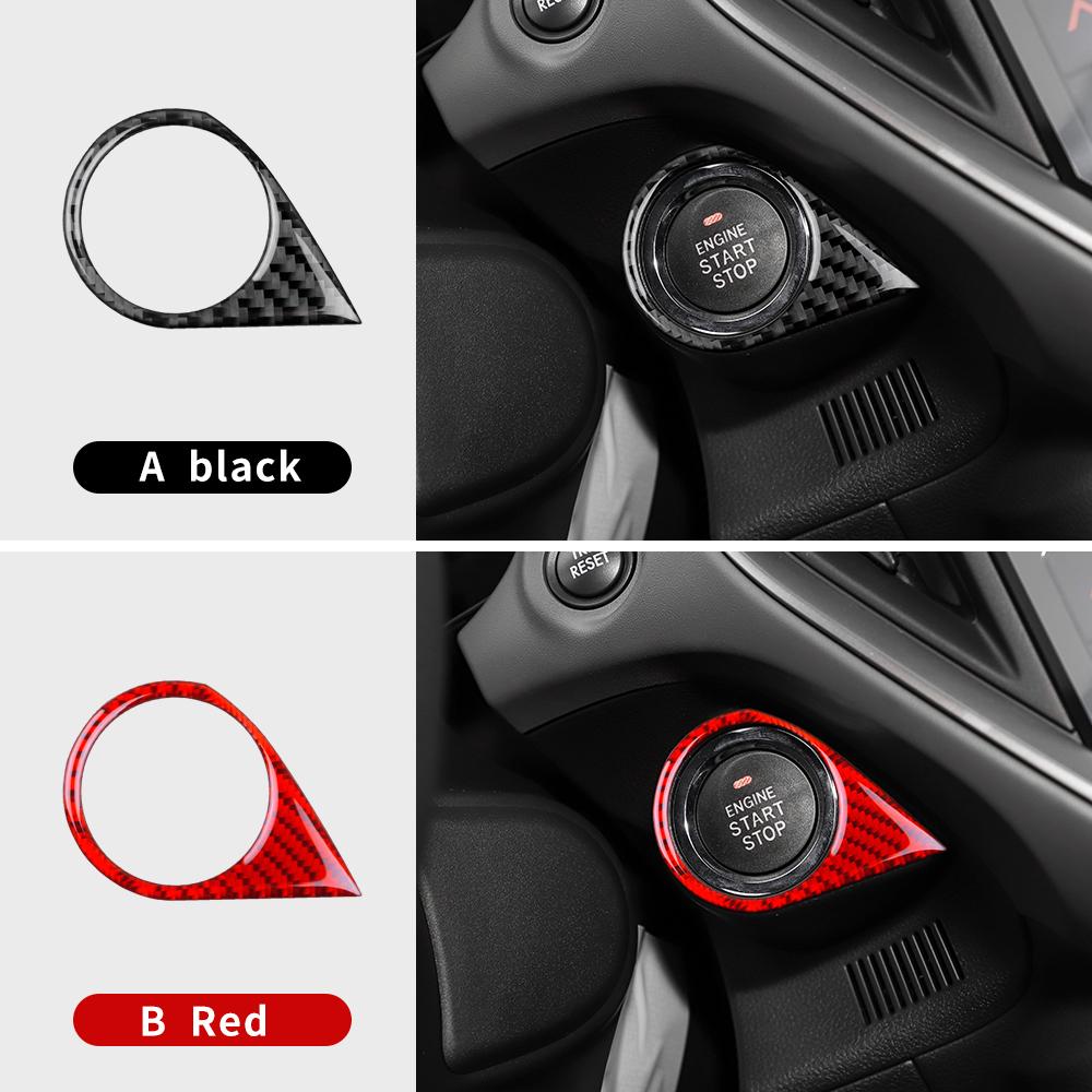 Carbon Fiber Push Start Button Cover Trim for Subaru Levorg 2024-2026 Glossy Interior Decoration