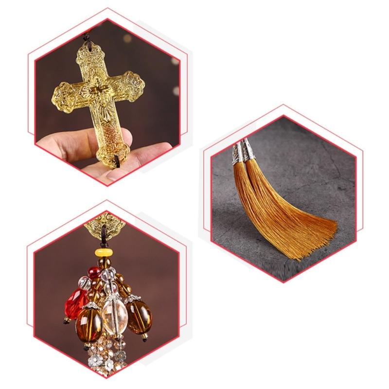 Crystal Cross Pendant Decorative Charm Ornament Crafts Household Decoration for Indoor Outdoor Traveling Car Decoration