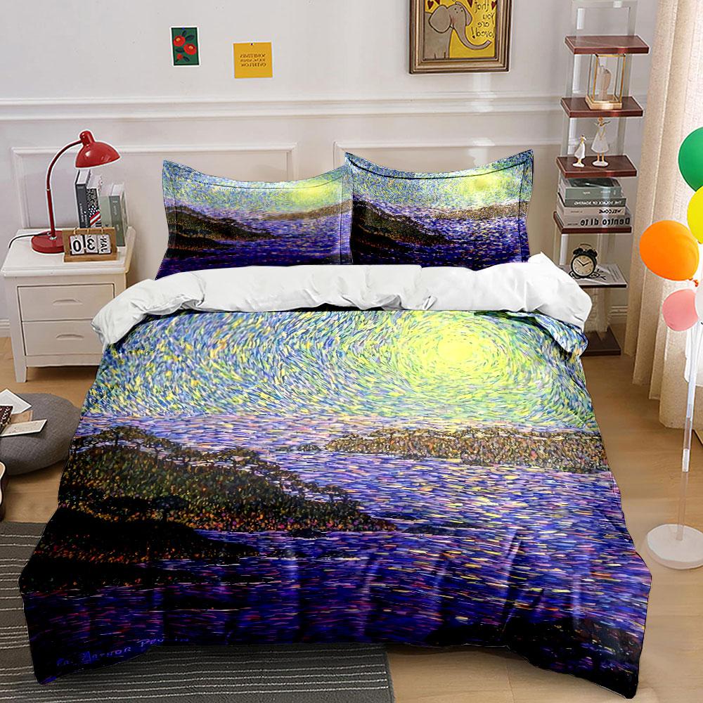 

Swirling sunlit landscape pattern. Bedding sets Duvet cover sets Duvet covers Pillowcases(1 * Duvet Cover 2 * Pillowcases, without duvet insert) 135x200cm