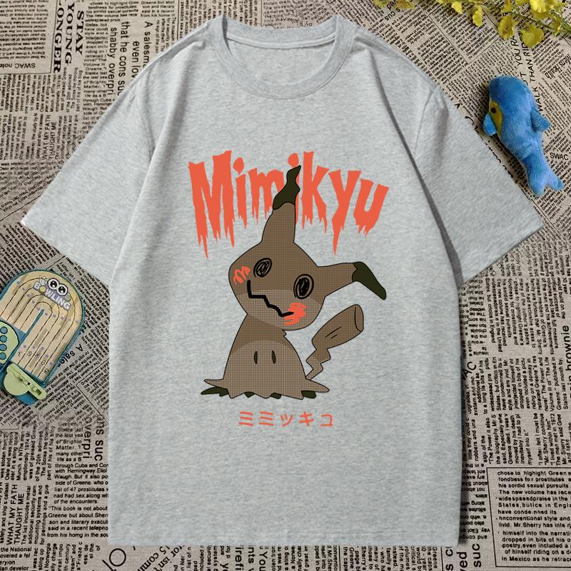 Pokémon Tshirt Mens and Womens Printed Short Sleeve Anime Cartoon Geng Gui Childrens Clothing Student Peripheral Summer