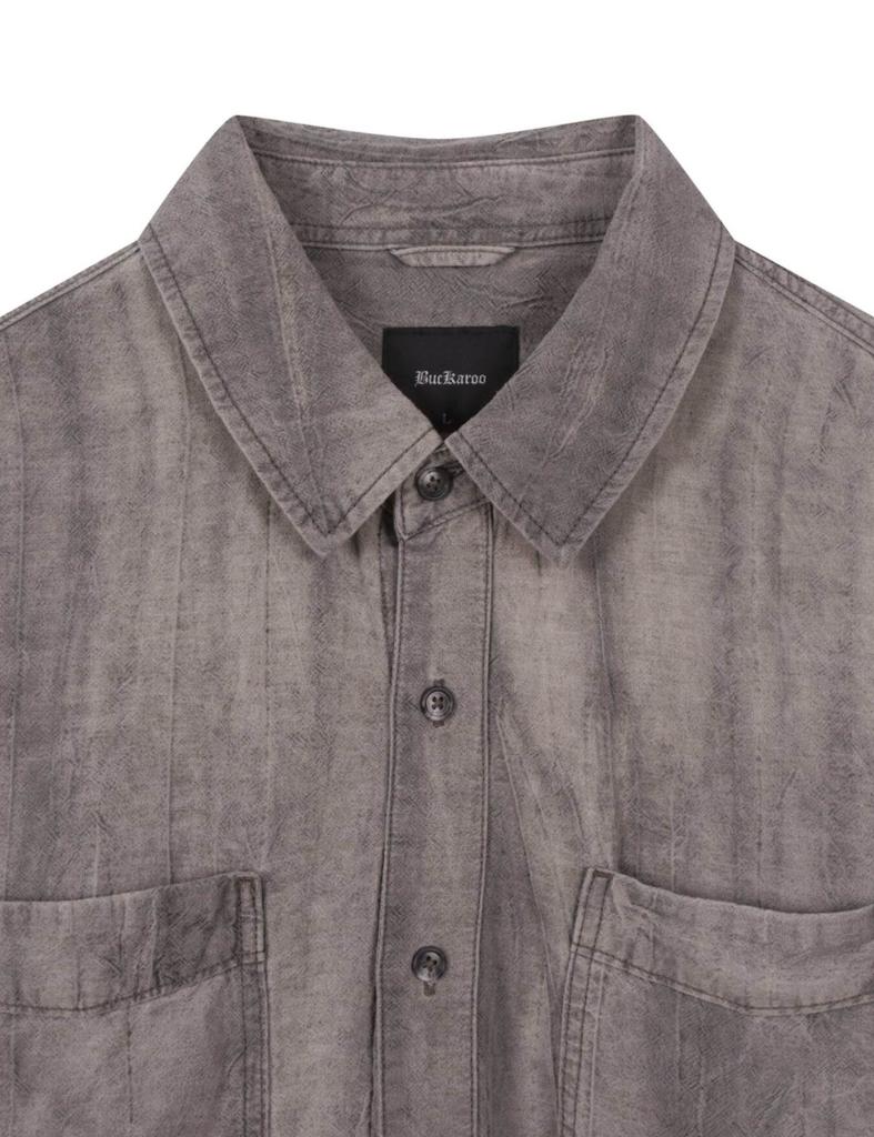Burkeru Cotton Linen Dyed Long Sleeve Shirt Gray