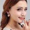 Collarbone Chain Accessories Gifts Fashion Creative Decoration Korean Minimalist Square Diamond Inlaid Necklace Earrings Set