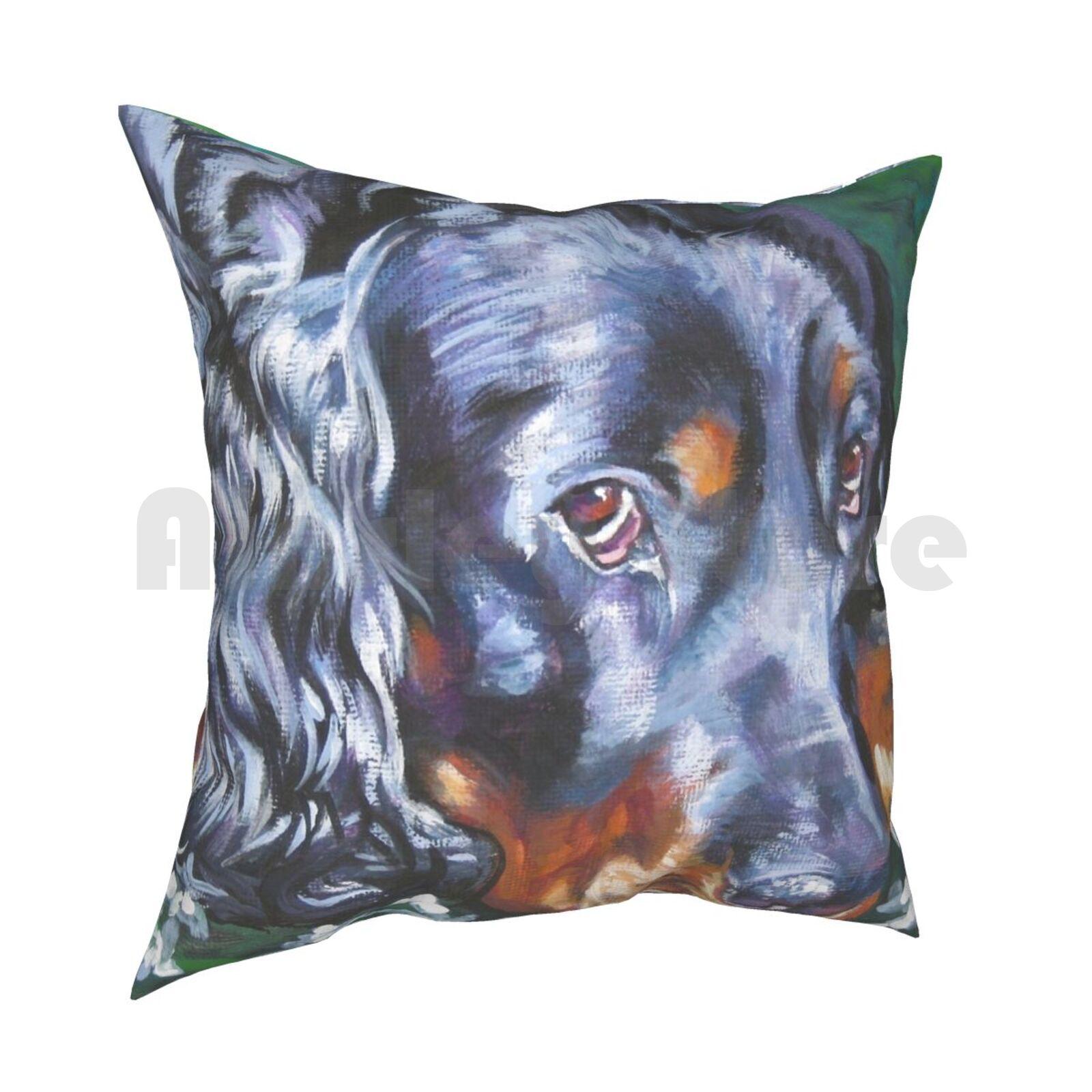 Gordon Setter Fine Art Painting Pillow Case Printed Home Soft Throw Pillow Gordon Setter Setter Fine Art Painting 30x30cm 12x12in