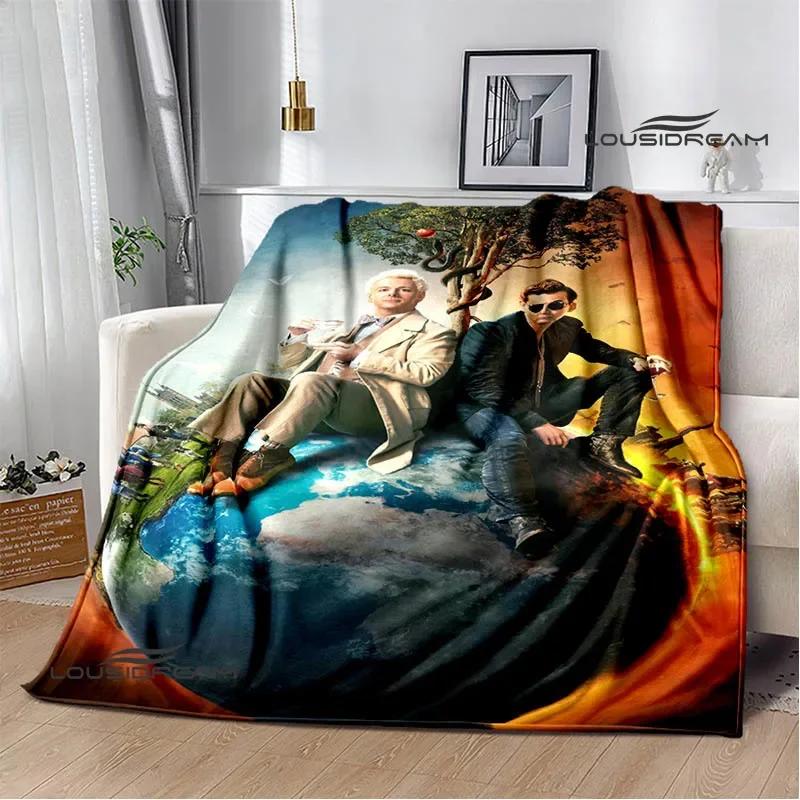 Good Omens Movie Print Blanket Kids Warm Nice Flannel Soft Comfortable Home Travel Blanket Bed Blanket Birthday Gift