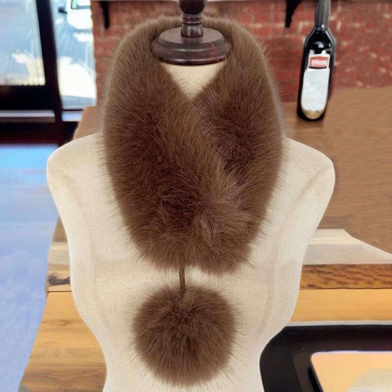 

1 шт. Пушистый шарф высокого класса Теплый меховой воротник Толстый плюшевый Приятный к коже Нежный Модный Стильный