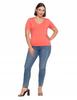 Women'S Viscose Blouse, V-Neck, Regular Fit, No Pattern, Classic, Moraj Xl Peach