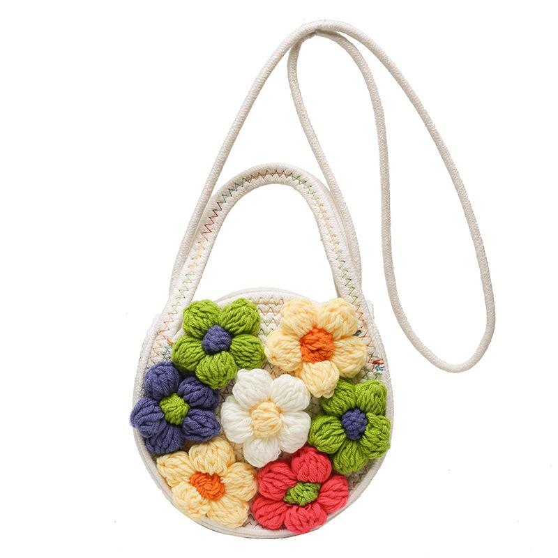 Herbst- und Winterblumentasche Damen Frühling und Sommer Nischendesign Strohhandtasche ausländische frische Umhängetasche vielseitig