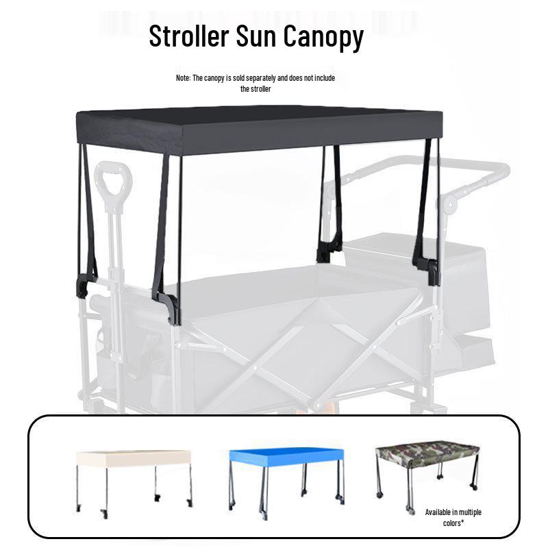 Convertible Camping Cart with Sunshade, Canopy, and Child Accessories
