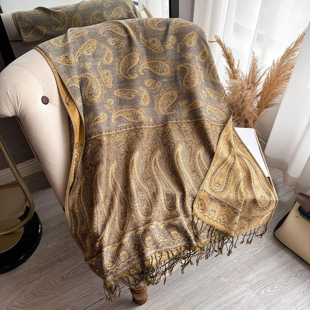 Autumn and Winter Printed Cashew Scarf Air Conditioner Shawl Scarf Imitation Cashmere Warm Fashion Elegant Long Scarf Women