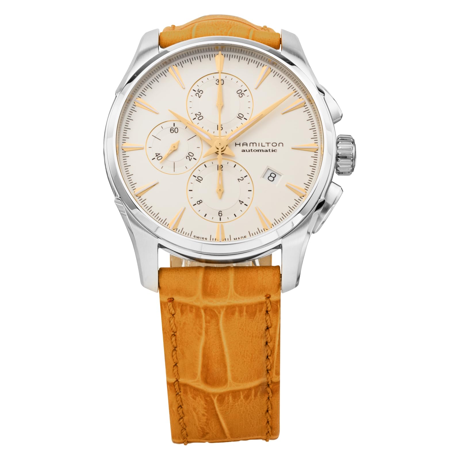 

Jazzmaster White Pearl Dial Stainless Steel Sapphire Glass Automatic 42MM Swiss Watch Brand H32586511 Light Brown [Hamilton] Men s [Item]