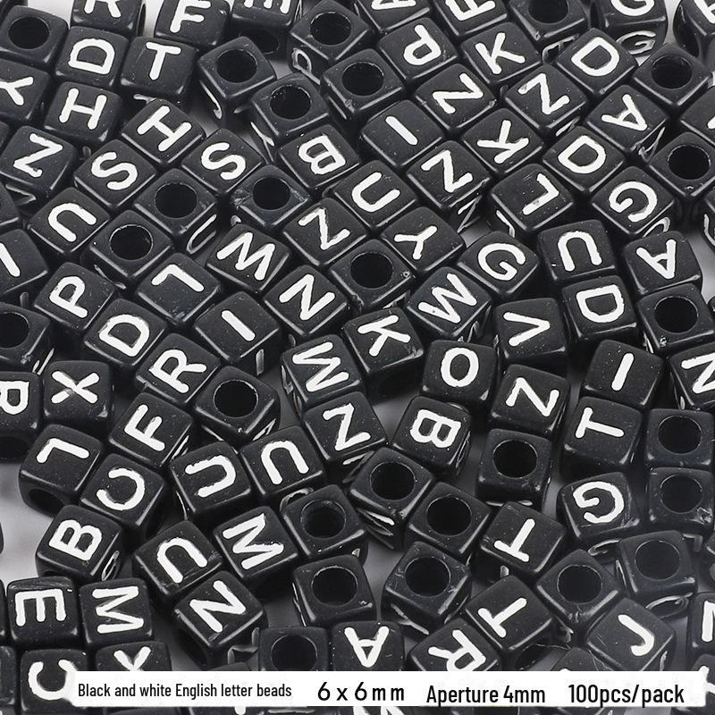 Colorful Acrylic Square Beads: English & Russian Letters for Handmade DIY Bracelets & Jewelry Accessories