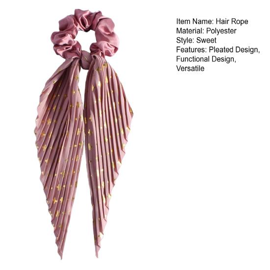 Hair Rope Handmade Pleated Bowknot Design Hair Tie Retro Style Hair Fixing Band Dating Party Wear Hair Accessory