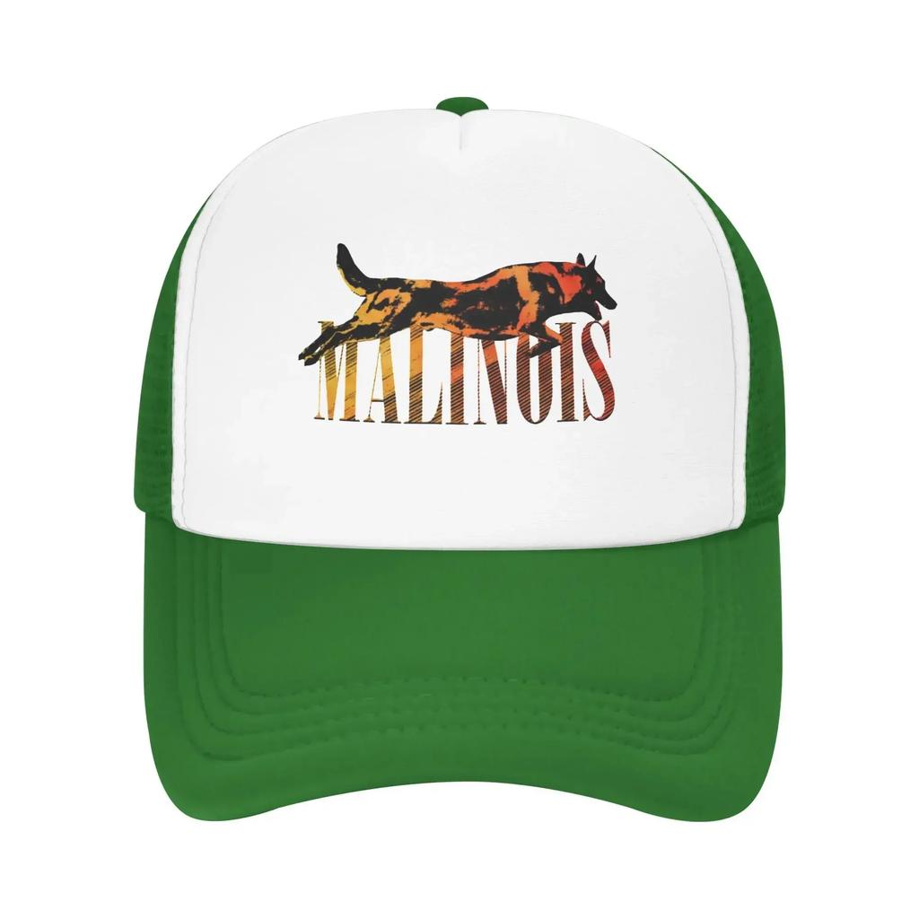 Mixed Black Golden Malinois Belgian Shepherd Dog Hiking Mesh Baseball Caps Women  Unisex Male Beach Sun Hat Trucker Cap