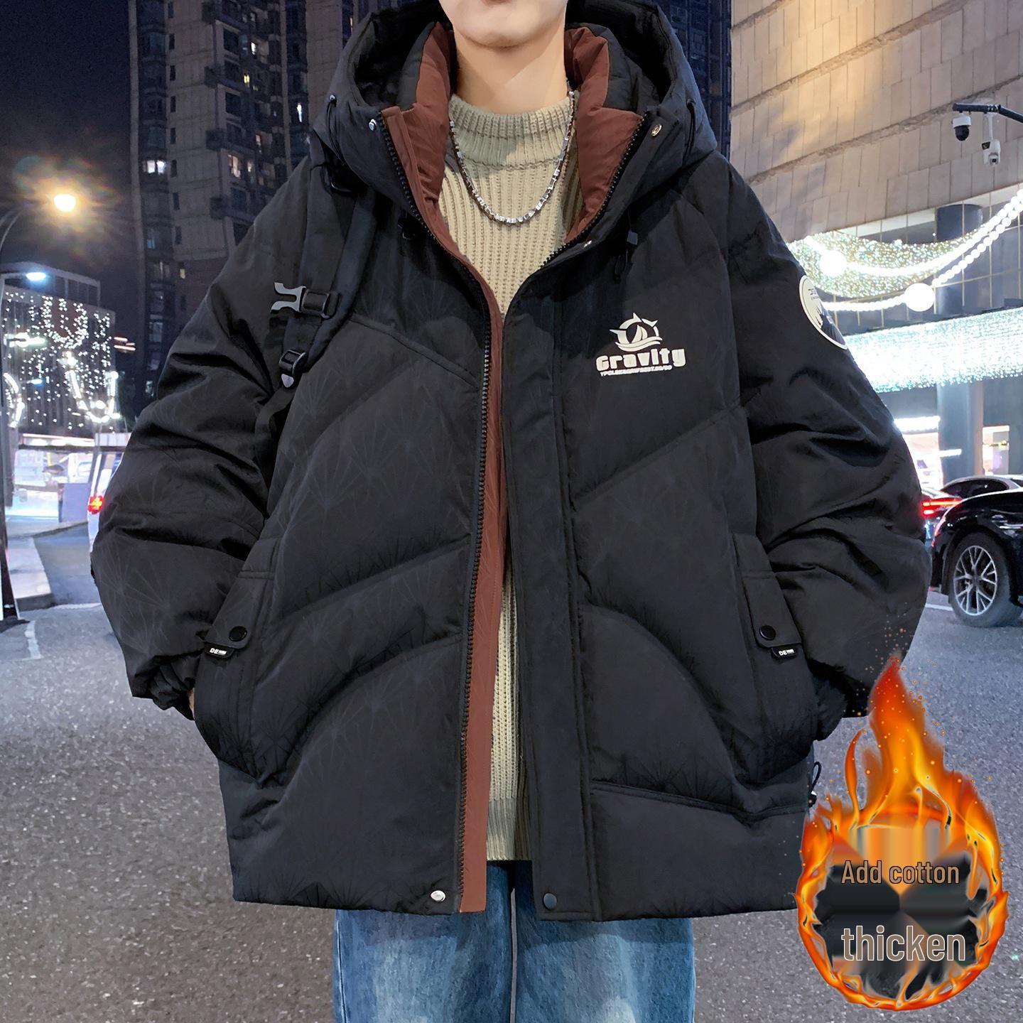 

Teen Boys Thick Winter Cotton Jacket - Ages 13-17 L (100-120 jin)