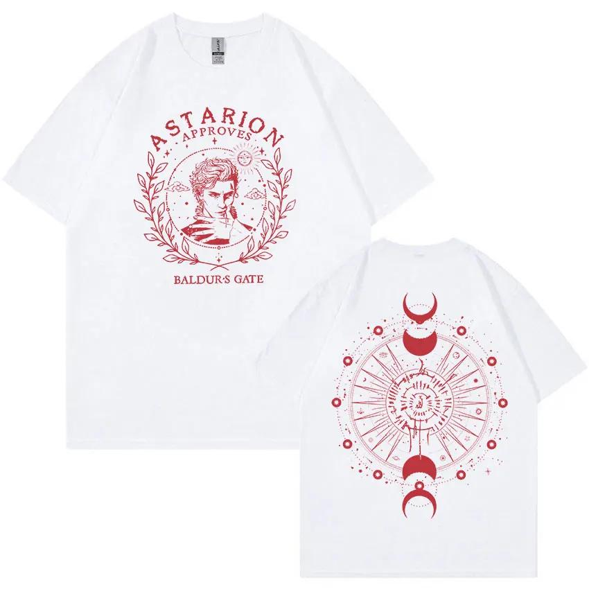 Retro Astarion Baldur's Gate 3 Graphic T Shirt Men's Women Fashion Oversized Cotton T-shirt Harajuku Clothing Tops Men T Shirts