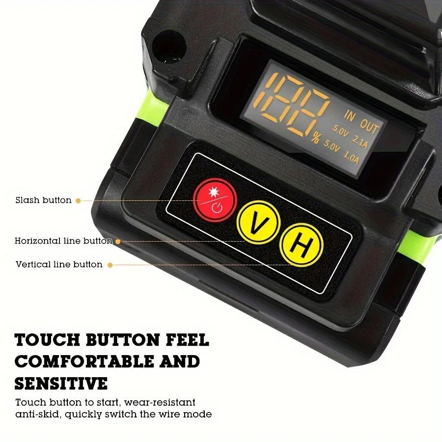 Portable 16-Line Green Laser Level with Tripod and Floor Stickers