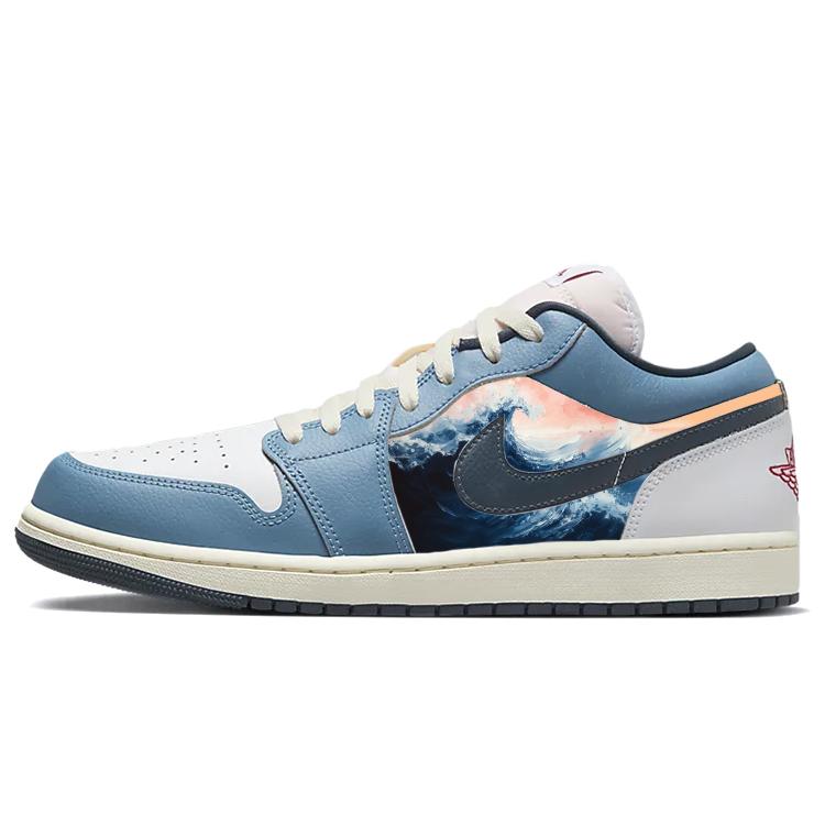 Jordan Air Jordan 1 Cushioning Abrasion Resistant Slip Resistant Low top Vintage Basketball Shoes Men s Marine Blue HM3711-144(Team181-) 40