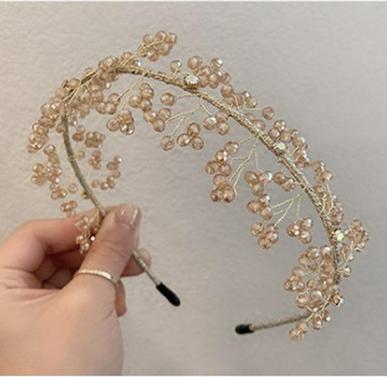 Korean Crystal Fairy Beaded Headband: Elegant, Versatile, Retro Bridal Hair Accessory