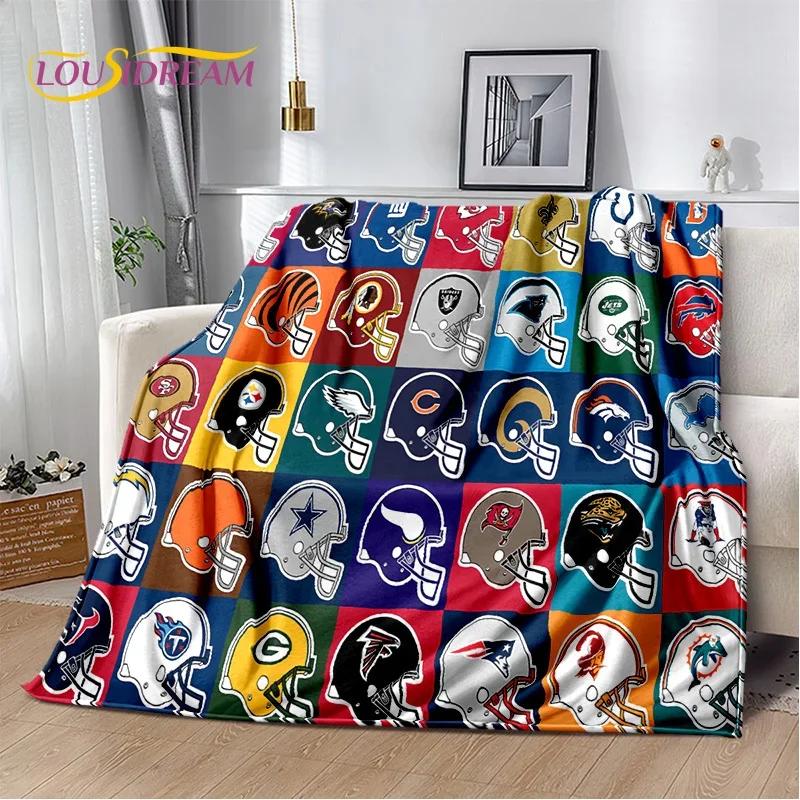 3D American Football Rugby Team Soft Flannel Blanket for Beds Bedroom Sofa Picnic,Throw Blanket for Cover Outdoors Leisure Gift
