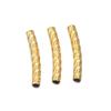 18K Gold Plated Stainless Steel Embossed Colorfast Faceted Tube Beads for DIY Jewelry