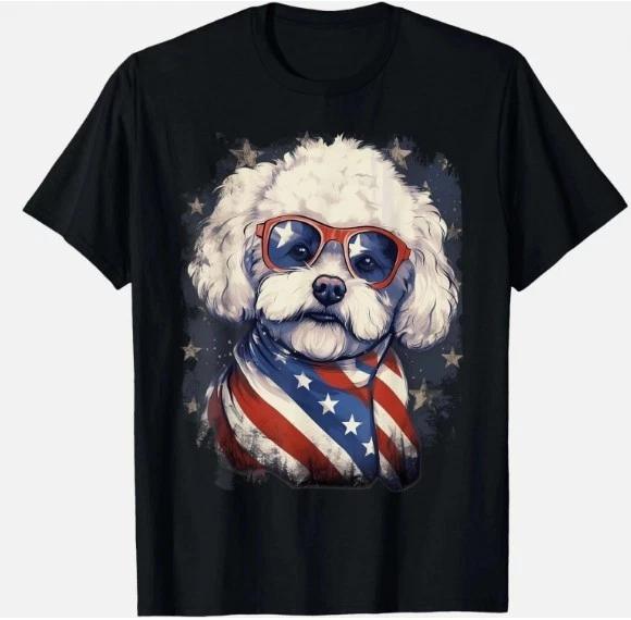 4th Of July Us Flag Bichon Frise Dog Unisex T Shirt S5xl D2147 S
