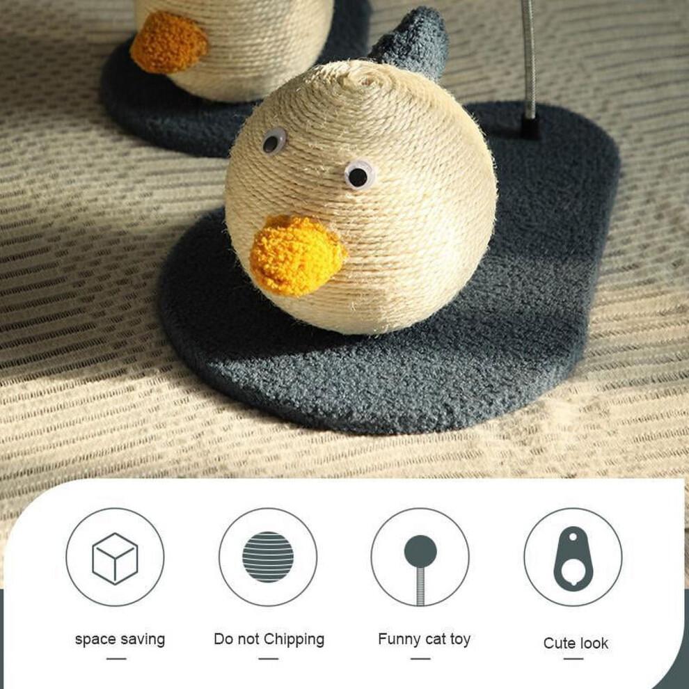 Cat Scratching Toy, Nature's Sisal and Wood Material, Spherical Pet Toy, Interactive Solid Wood Scratching Pet Toy (Natural)