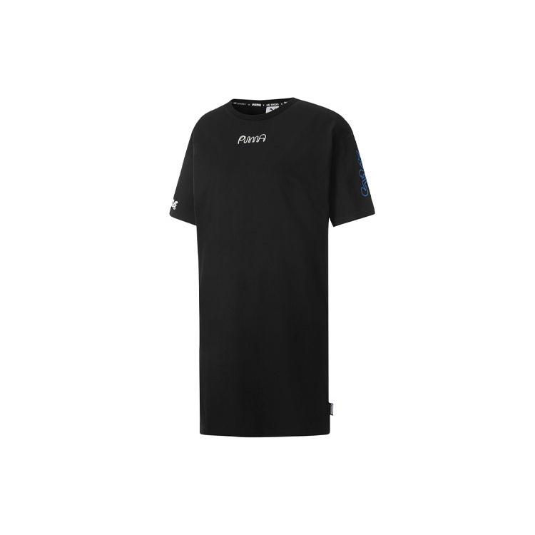 (WMNS) PUMA x Mr Doodle Crossover Casual Sports Breathable Short Sleeve Dress Black Women s 530656-01 S