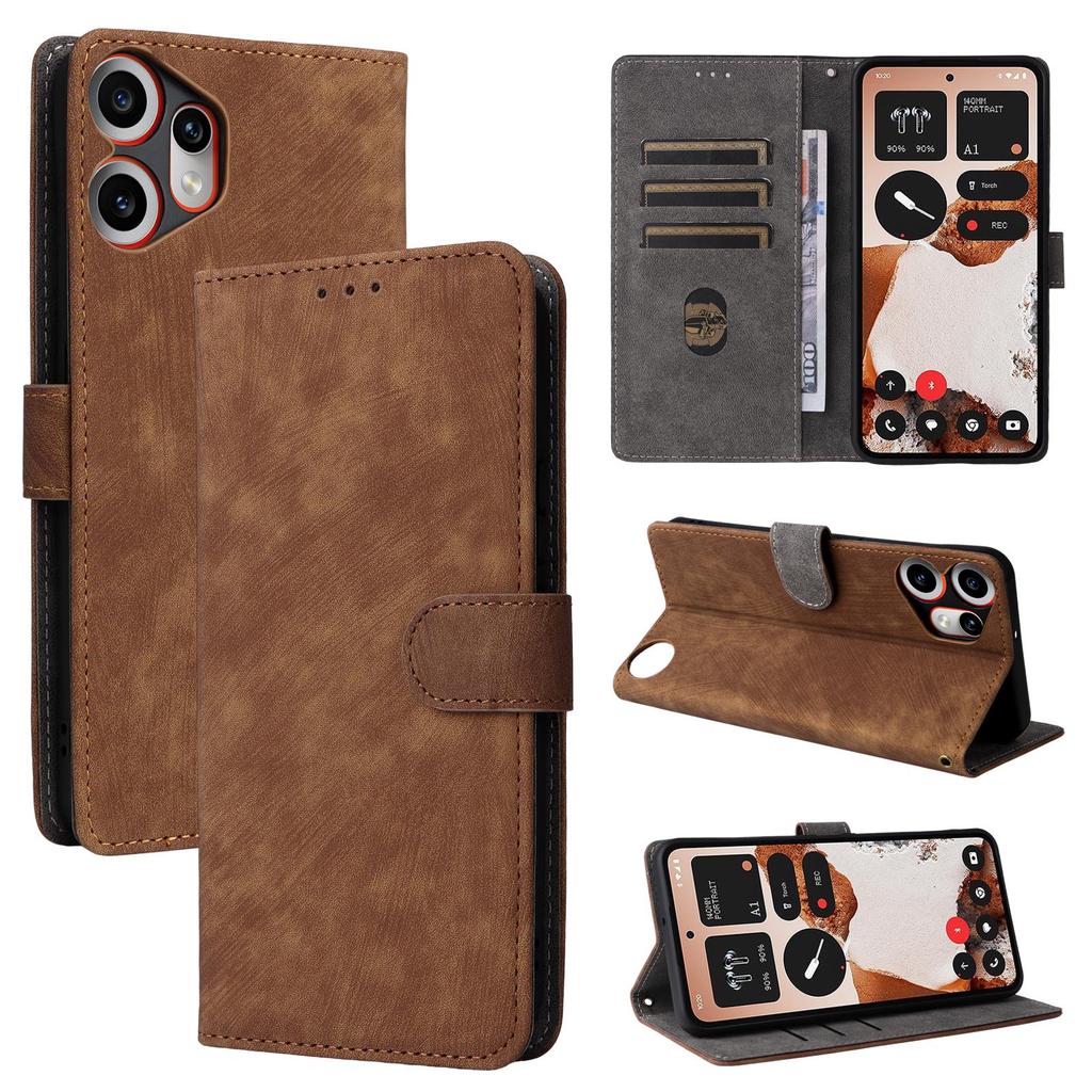 Flip Cover für Nothing CMF Phone 2 Pro PU-Leder Ganzkörperschutz Mit [RFID-Blockierung] Stoßfest Langlebig Retro Handyhülle