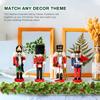 4-Pack Christmas Nutcracker Wooden Soldier Nutcracker Puppet On Stand Christmas Decorations for Festival Decoration Xmas Ornaments Gift